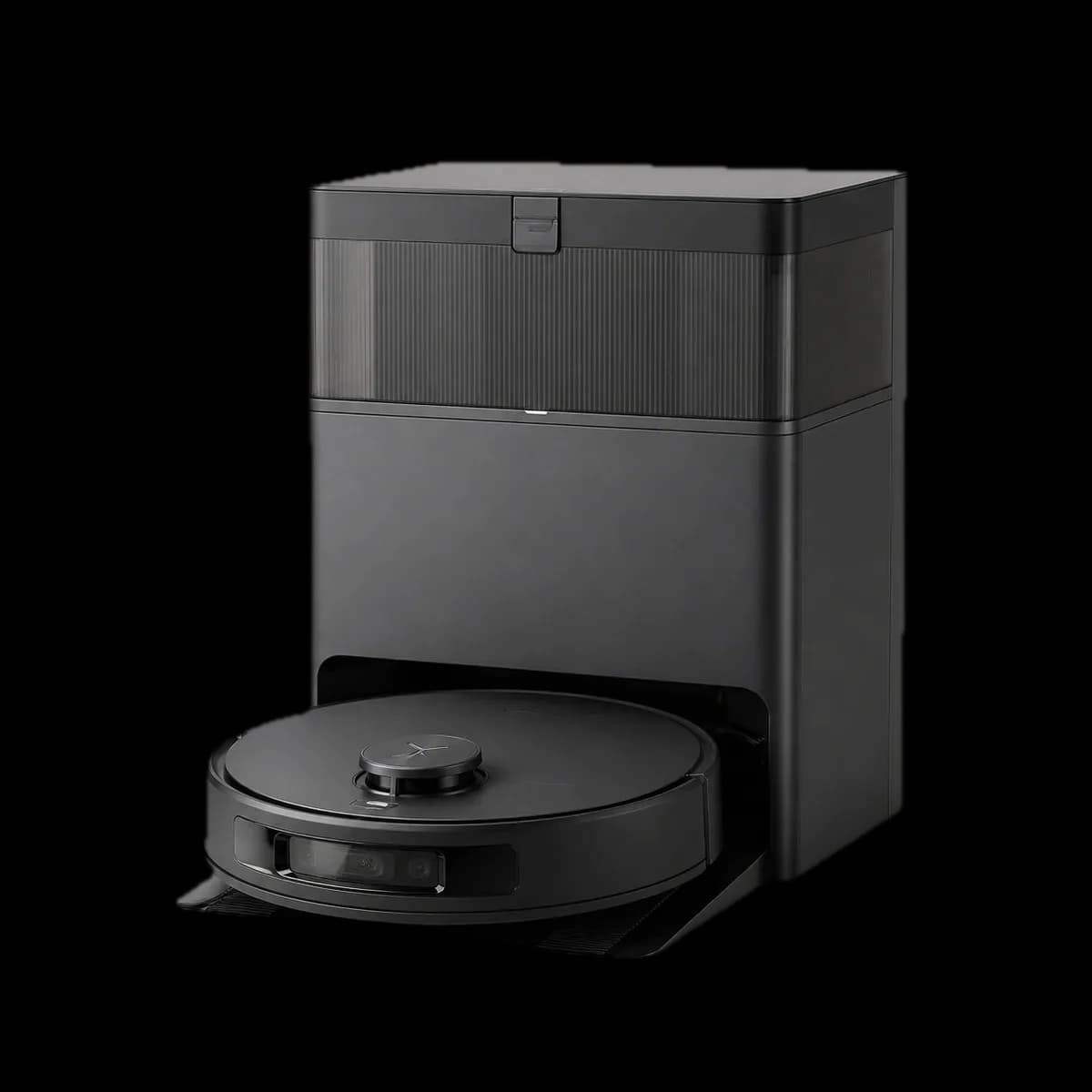 ECOVACS DEEBOT X11 OmniCyclone vacuum and mopping robot with self-emptying dock as AI visualization