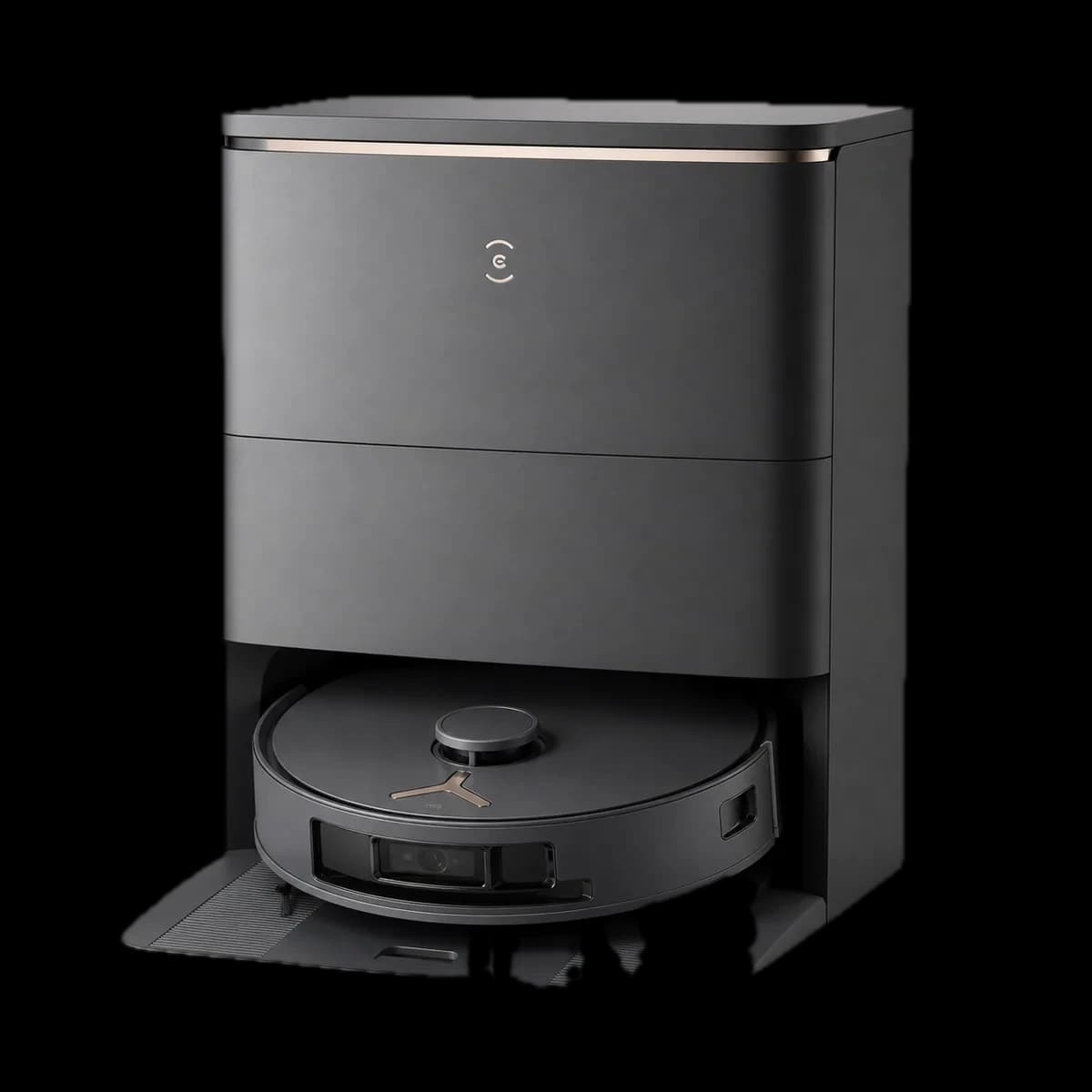 Ecovacs Deebot X8 Pro Omni vacuum and mopping robot with all-in-one dock as AI visualization