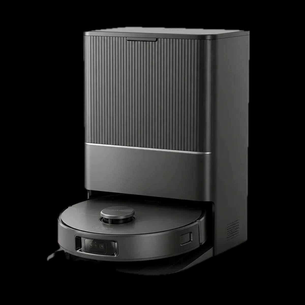 Eureka E10s vacuum and mopping robot with self-emptying dock as AI visualization