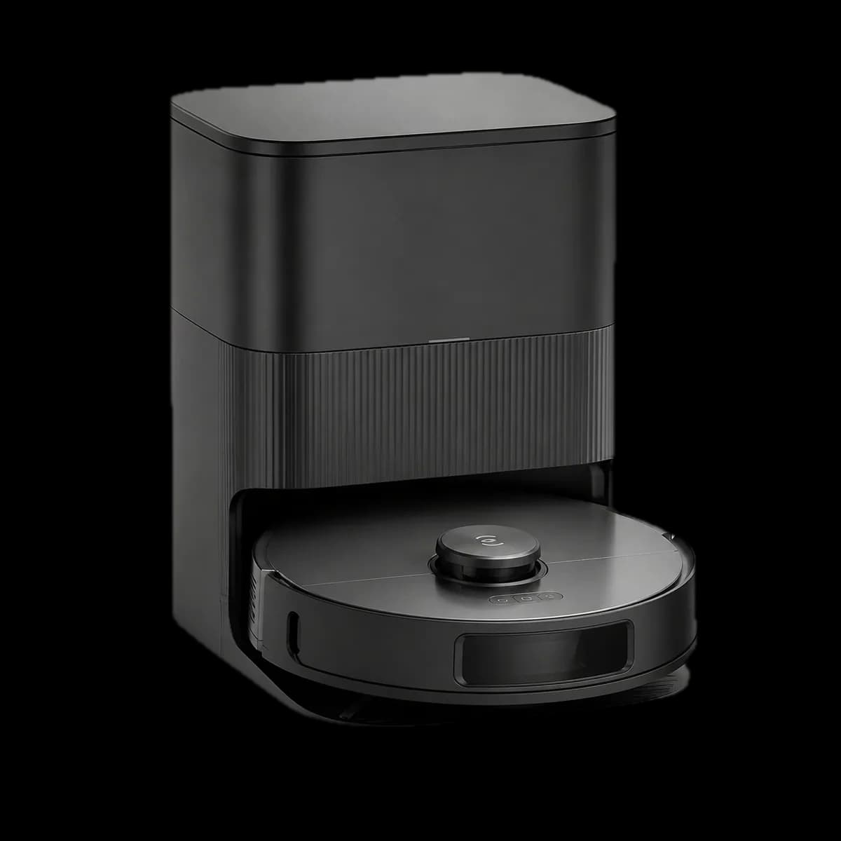 Eureka E20 Plus vacuum and mopping robot with self-emptying dock as AI visualization