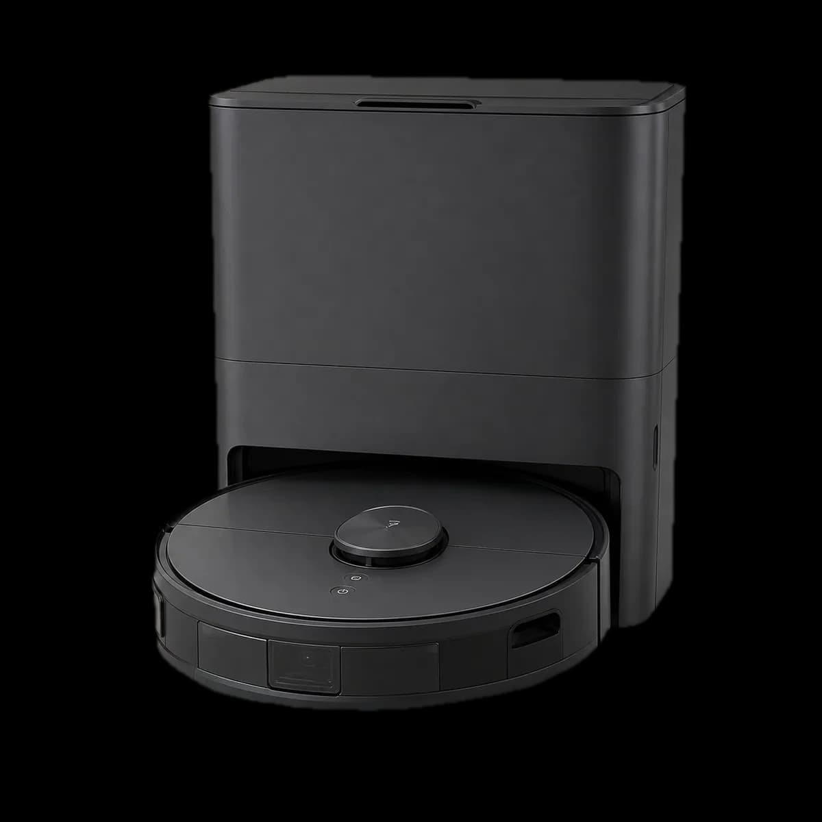Hoover HG4 (HG410D 011) robot vacuum with self-emptying dock as AI visualization