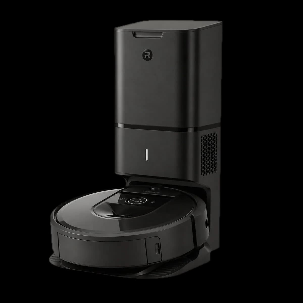 iRobot Roomba i7+ (i7556) robot vacuum with self-emptying dock as AI visualization