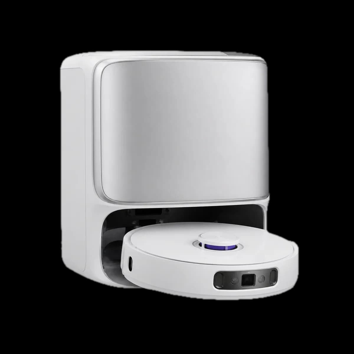 Narwal Flow (with water connection) vacuum and mopping robot with all-in-one dock as AI visualization