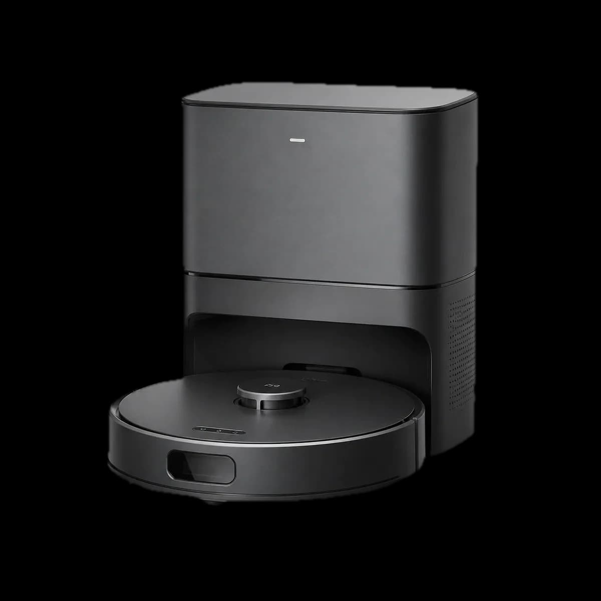Redkey D8 vacuum and mopping robot with self-emptying dock as AI visualization