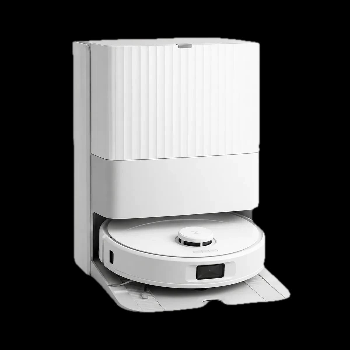 Roborock Qrevo Slim vacuum and mopping robot with all-in-one dock as AI visualization