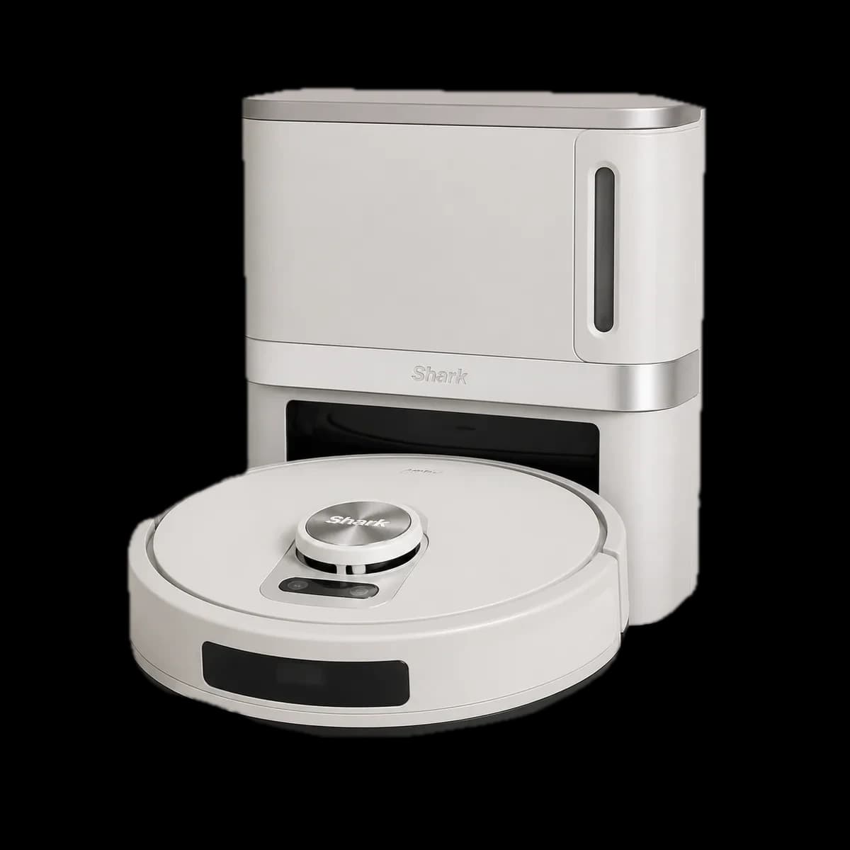 Shark Matrix Plus 2-in-1 RV2620WAEU vacuum and mopping robot with self-emptying dock as AI visualization