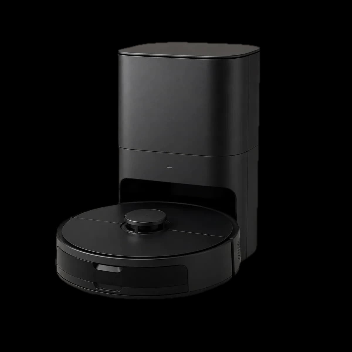 Tesvor S7 Pro vacuum and mopping robot with self-emptying dock as AI visualization