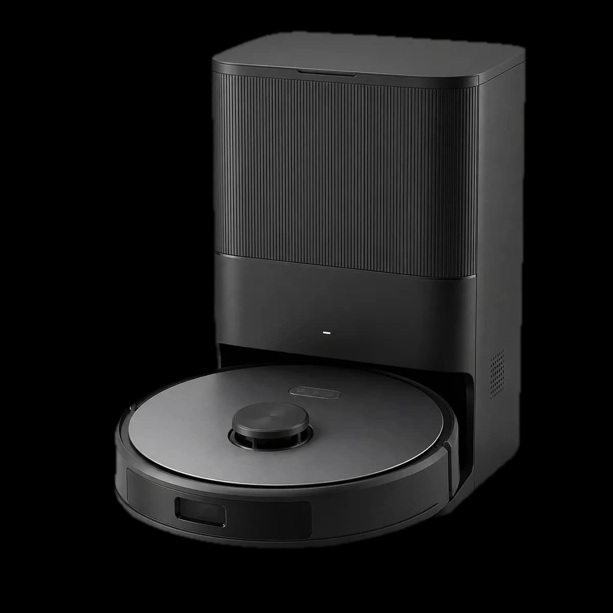 Tesvor S8 Max vacuum and mopping robot with self-emptying dock as AI visualization