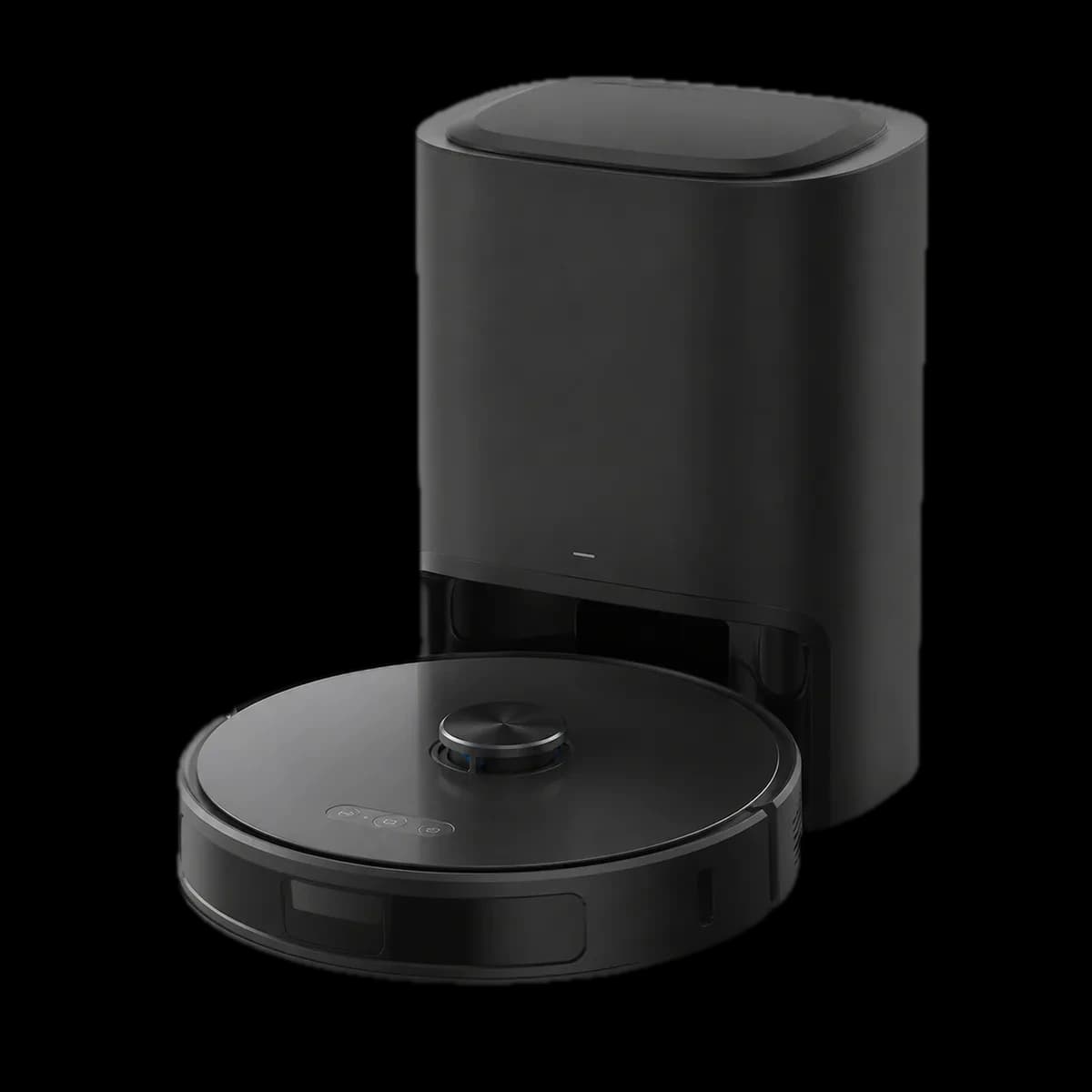 Tesvor S8 Pro vacuum and mopping robot with self-emptying dock as AI visualization