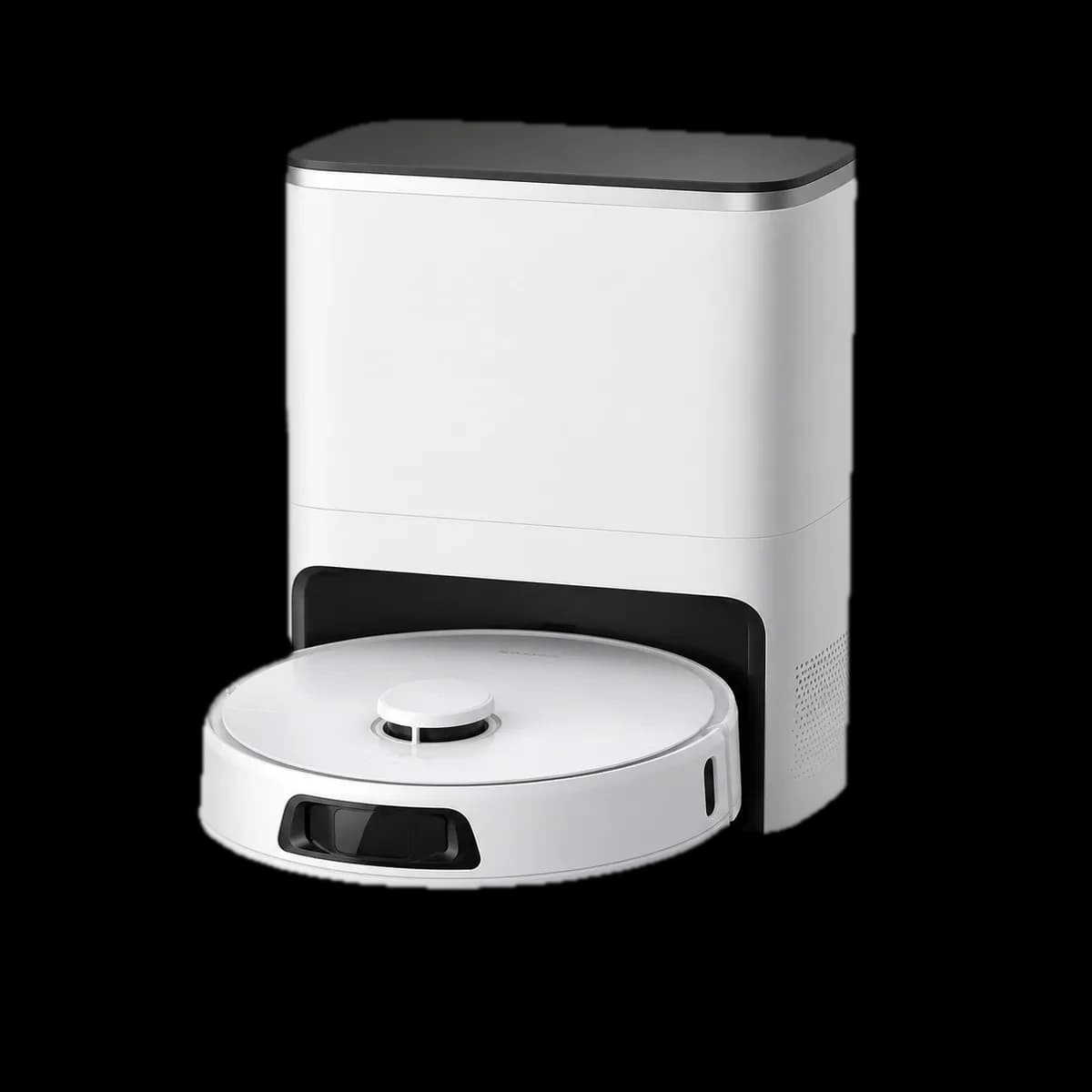 TP-Link Tapo RV30 Max Plus robot vacuum with self-emptying dock as AI visualization